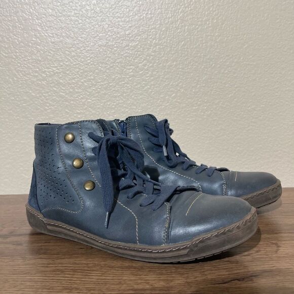 Biza Men's Blue High-Top Sneakers - Picture 1 of 9
